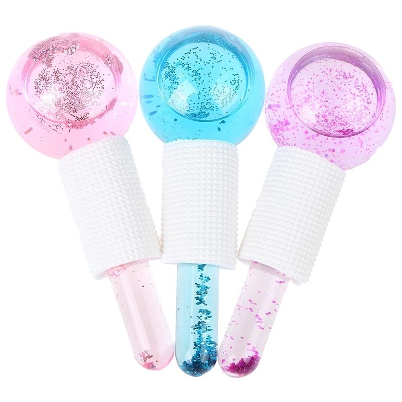 2Pcs/Box Crystal Ice Hockey Roller Energy Massage Beauty Facial Eye Crystal Ball Ice Globes Water Wave Face Massage Skin Care - Oshi.pk - Buy & Sell Online