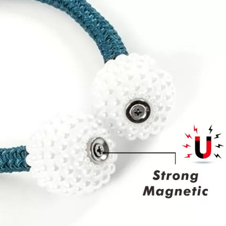 2PCS Magnetic Curtain Holder Tiebacks Convenient Drape Tie Backs Pearl Decorative Rope Holdback Holder - Oshi.pk - Buy & Sell Online