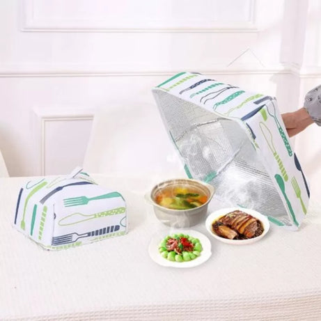 2pcs Set Foldable Insulated Food Cover Tent With Aluminum Foil Food Insulation Thermal Cover Folded Anti Fly Mosquito Cover Keep Warm Food - Oshi.pk - Buy & Sell Online