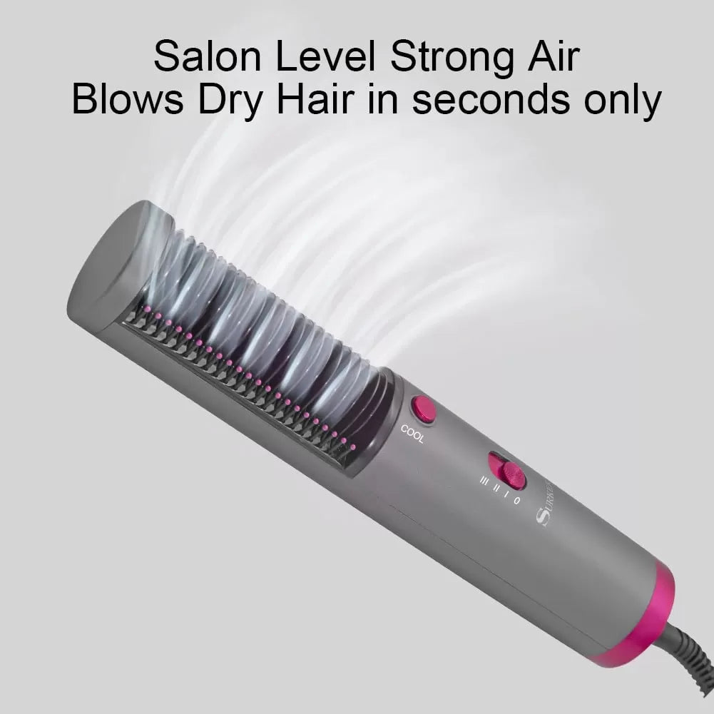 3 In 1 Hair Straightener With Blow Dryer Fast Drying PTC Ceramic Coating Negative Ion Brush For Hair Styling - Oshi.pk - Buy & Sell Online