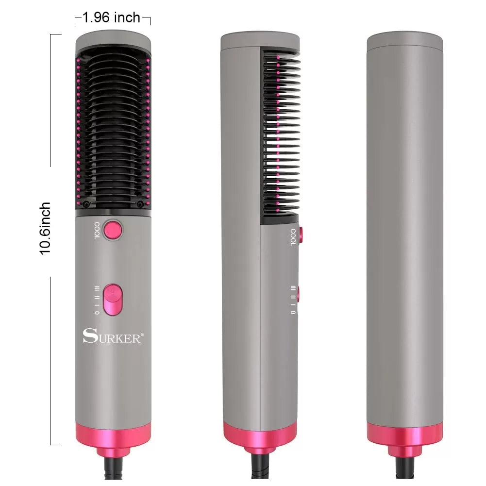 3 In 1 Hair Straightener With Blow Dryer Fast Drying PTC Ceramic Coating Negative Ion Brush For Hair Styling - Oshi.pk - Buy & Sell Online