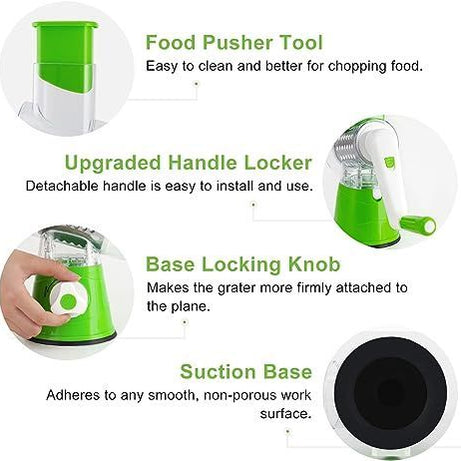3 In 1 Manual Rotary Vegetable Drum Cutter - Oshi.pk - Buy & Sell Online