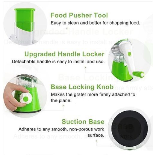 3 In 1 Manual Rotary Vegetable Drum Cutter - Oshi.pk - Buy & Sell Online