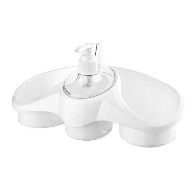 3 In 1 Plastic Dish Soap Dispenser with Sponge Holder For Kitchen Sink Bathroom Counter Hand Soap Dispenser Pump Bottle Caddy Organizer - Oshi.pk - Buy & Sell Online