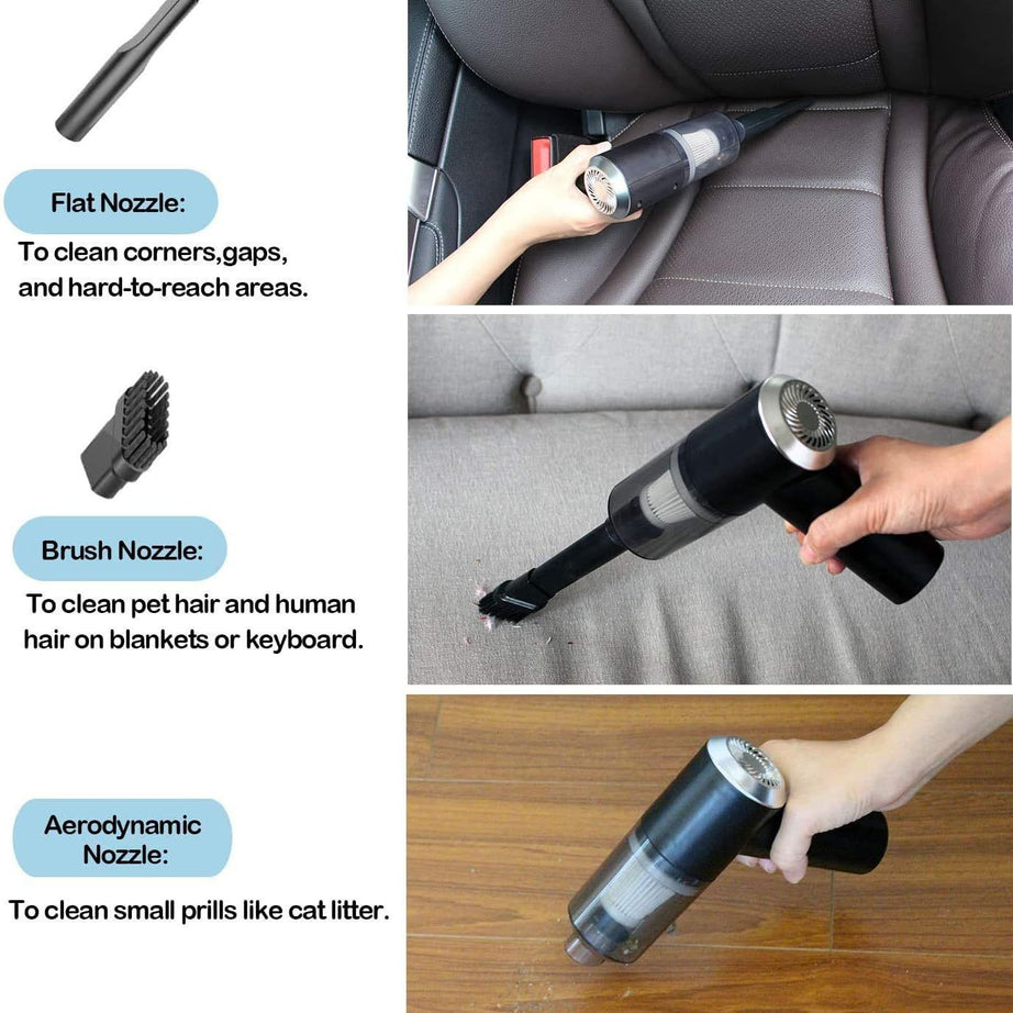 3 in 1 Portable Vacuum Cleaner Duster Blower Air Pump Wireless Handheld Clean Microscopic dust Like Car, Home,Computer, Laptop, Flower, Mirror Vehicle - Oshi.pk - Buy & Sell Online