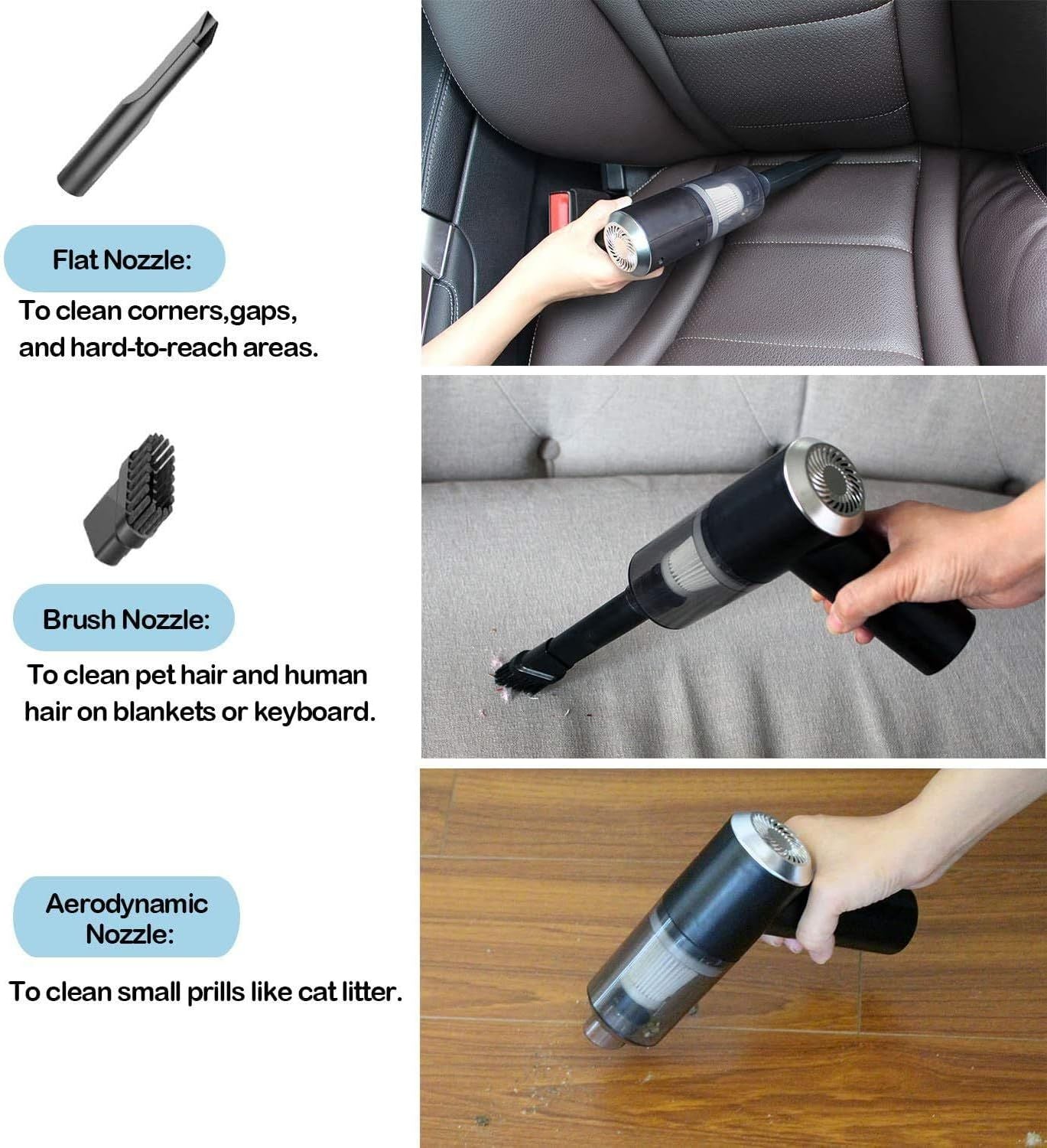 3 in 1 Portable Vacuum Cleaner Duster Blower Air Pump Wireless Handheld Clean Microscopic dust Like Car, Home,Computer, Laptop, Flower, Mirror Vehicle - Oshi.pk - Buy & Sell Online