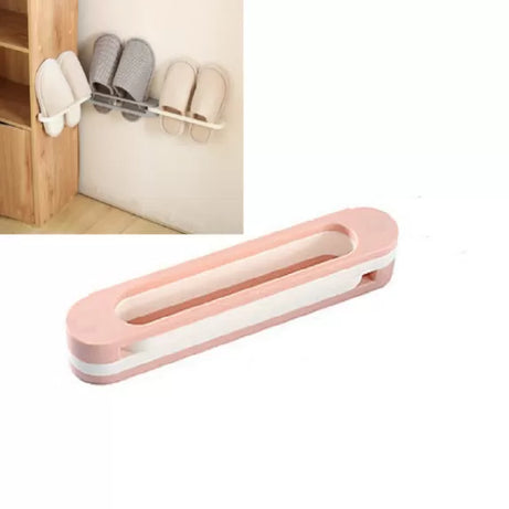 3-in-1 Wall-Mounted Shoe Organizer, Folding Bathroom Slippers Shelf and Shoe Hanger, Self-Adhesive Storage, Towel Racks - Oshi.pk - Buy & Sell Online