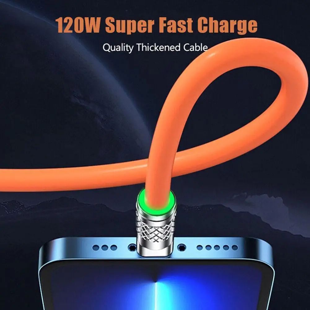 3 IN 1 Alloy Charging Cable 120W 6A Super Fast Charger USB Protection For iPhone Micro USB Type-C 8-Pin Charging Cable - Oshi.pk - Buy & Sell Online
