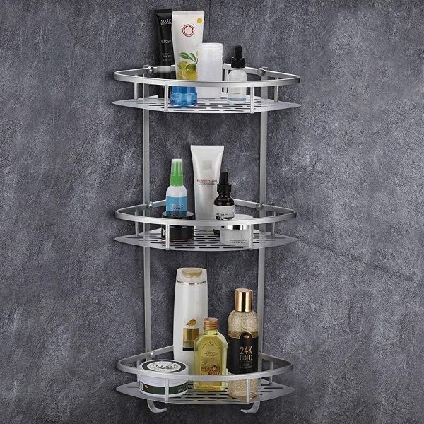 3 Layer Aluminum Bathroom Corner Shelves - Oshi.pk - Buy & Sell Online