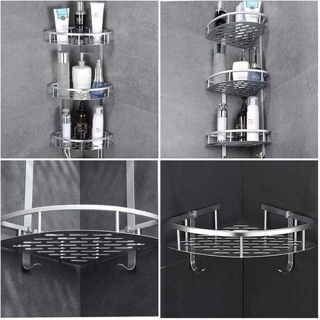 3 Layer Aluminum Bathroom Corner Shelves - Oshi.pk - Buy & Sell Online