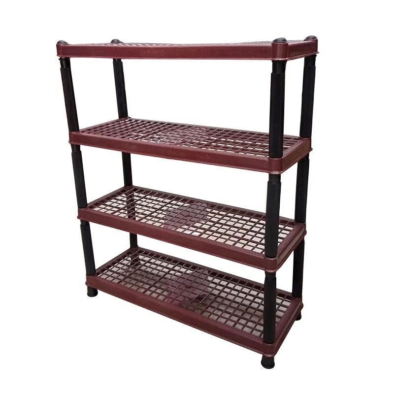 4 Layer Home & Office Multipurpose Plastic Rack / Room Organizer Home & Office Multipurpose Plastic Rack / Room Organizer / Shoe Rack Brown-copy - Oshi.pk - Buy & Sell Online
