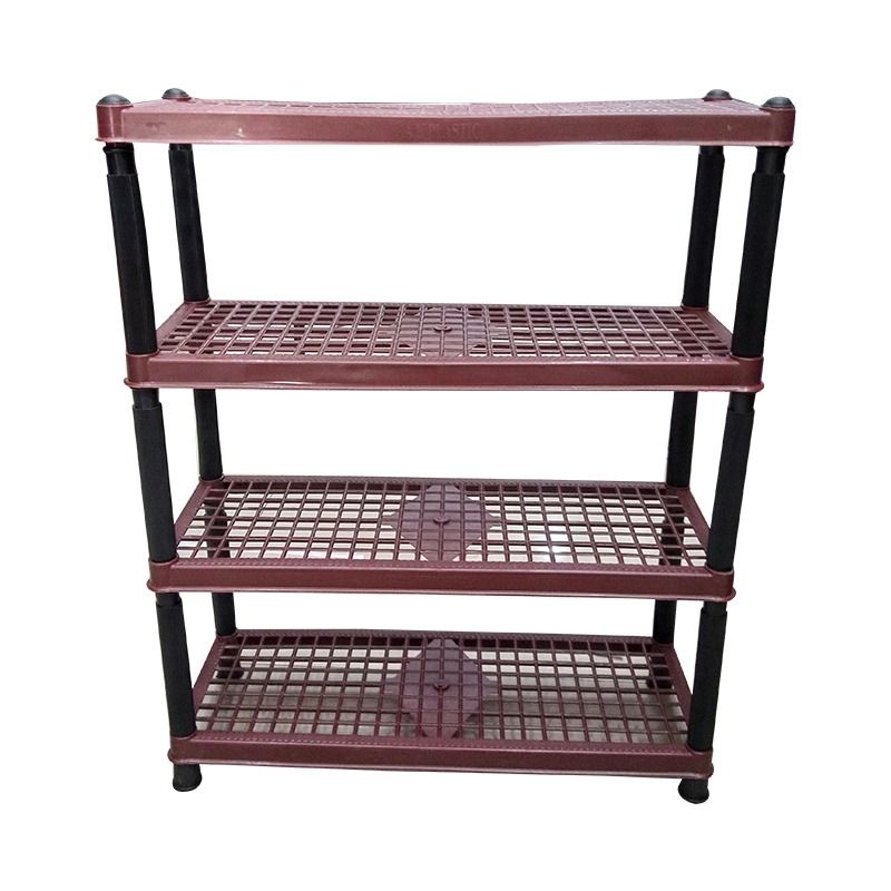 4 Layer Home & Office Multipurpose Plastic Rack / Room Organizer Home & Office Multipurpose Plastic Rack / Room Organizer / Shoe Rack Brown-copy - Oshi.pk - Buy & Sell Online