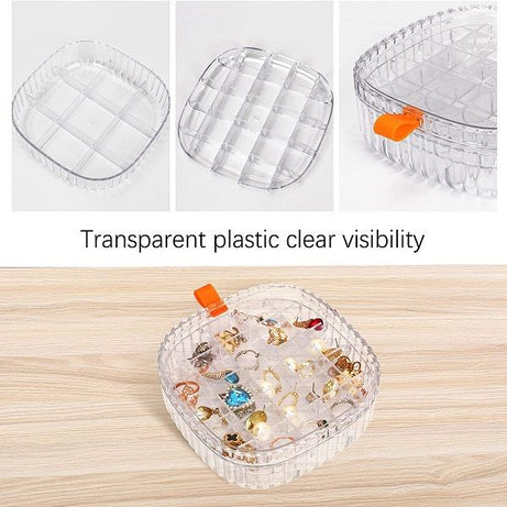 3 Layer Square Jewelry Storage Box With Lid Acrylic Case Organizer - Oshi.pk - Buy & Sell Online