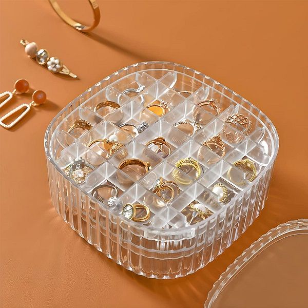 3 Layer Square Jewelry Storage Box With Lid Acrylic Case Organizer - Oshi.pk - Buy & Sell Online