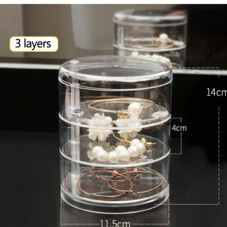 3 Layer Transparent Rotating Jewelry Box