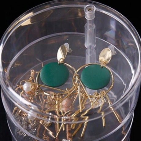 3 Layer Transparent Rotating Jewelry Box - Oshi.pk - Buy & Sell Online