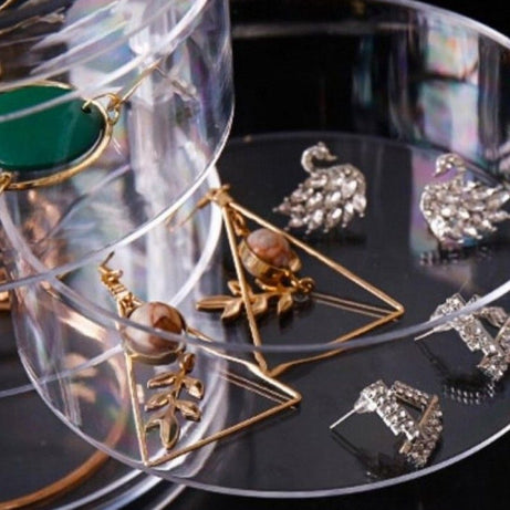 3 Layer Transparent Rotating Jewelry Box - Oshi.pk - Buy & Sell Online