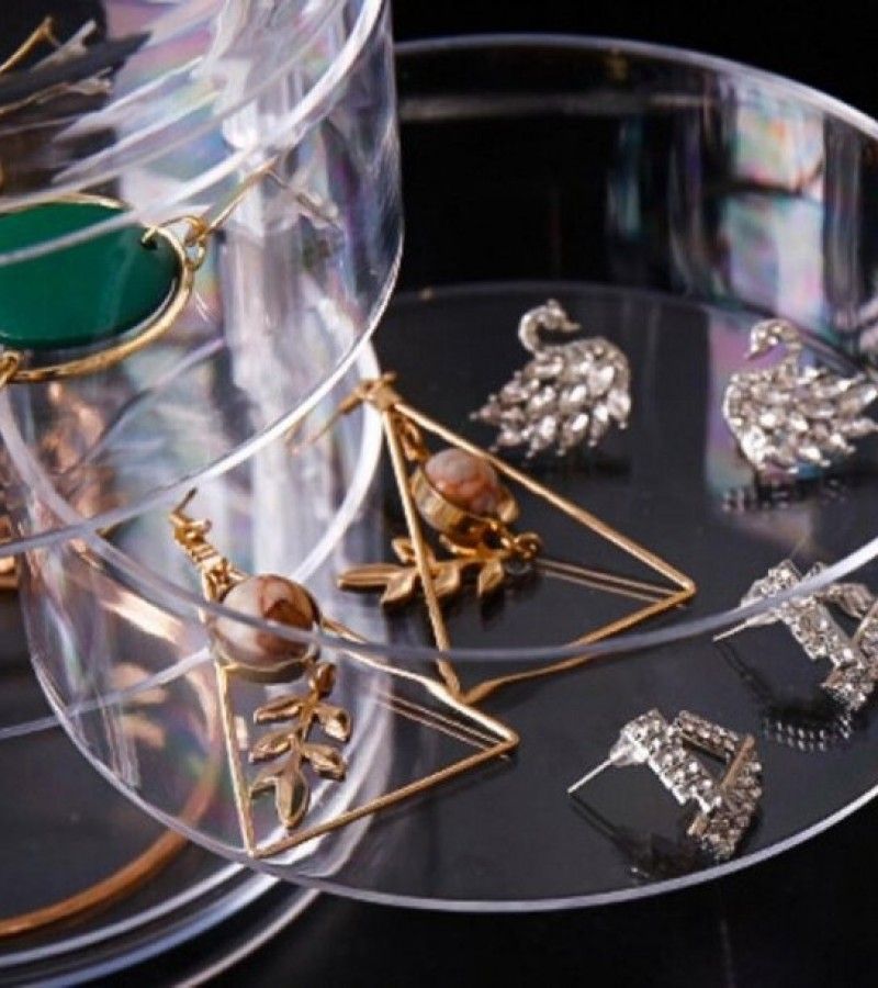 3 Layer Transparent Rotating Jewelry Box - Oshi.pk - Buy & Sell Online