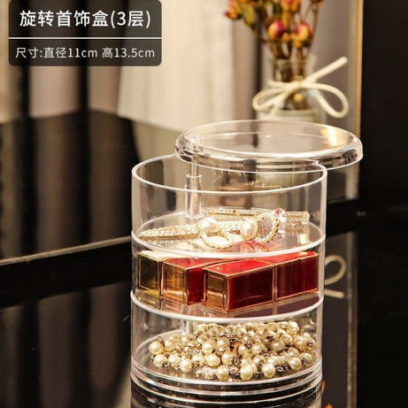 3 Layer Transparent Rotating Jewelry Box - Oshi.pk - Buy & Sell Online