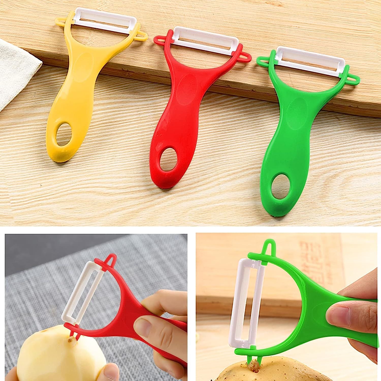 3 Pcs Vegetable Fruit Peeler Slicer Cutter Scalpel Julienne Serrated Kitchen Tool - Oshi.pk - Buy & Sell Online