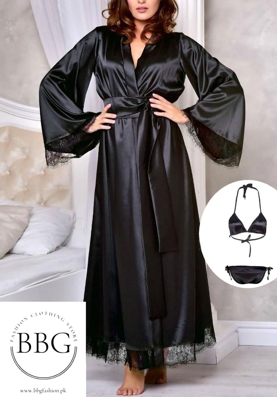 3 Piece Nightwear Gown+Bra+Panty - Oshi.pk - Buy & Sell Online