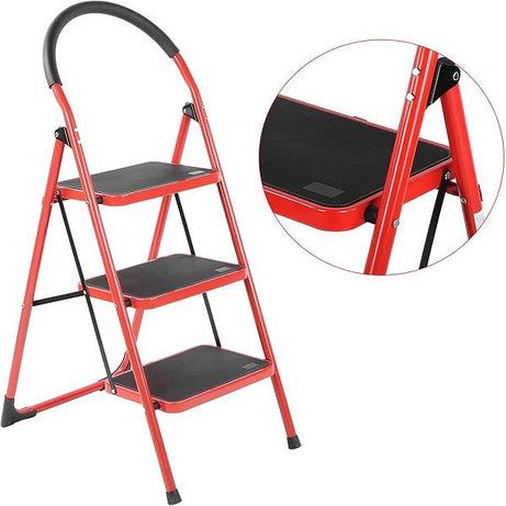 3 Step Iron Folding Ladder Stool Stepladders - Oshi.pk - Buy & Sell Online