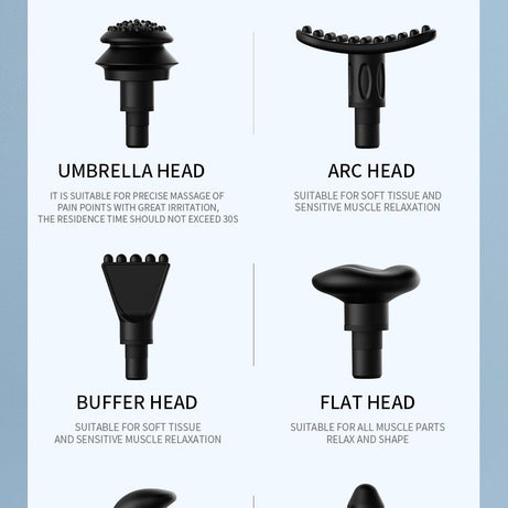 3000 Rpm Rechargeable Fascial Gun 3 Gears Electric Massager With 4 Massage Heads - Oshi.pk - Buy & Sell Online