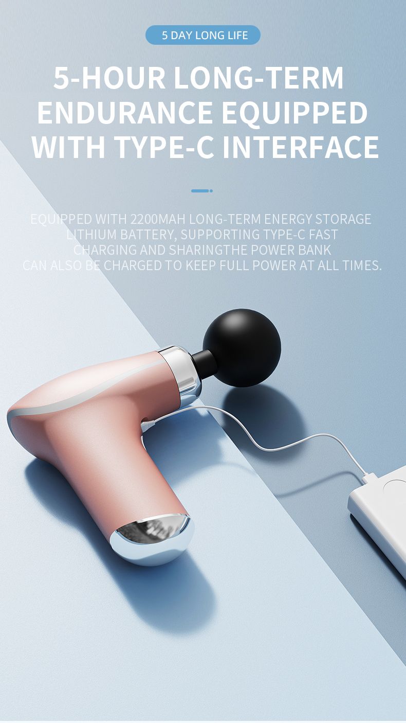 3000 Rpm Rechargeable Fascial Gun 3 Gears Electric Massager With 4 Massage Heads - Oshi.pk - Buy & Sell Online