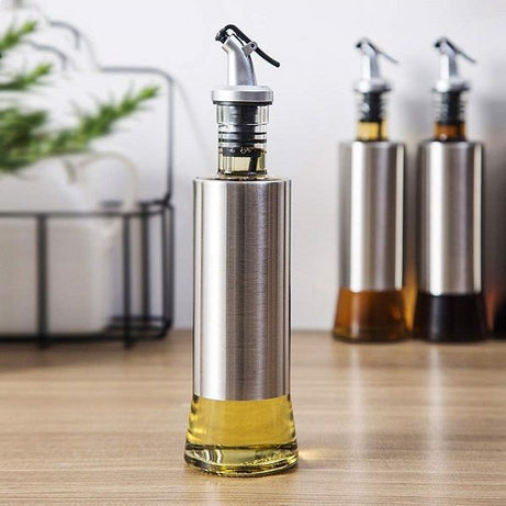 300ml Stainless Steel Olive Oil Dispenser Bottle Glass Cooking Oil & Vinegar - Oshi.pk - Buy & Sell Online