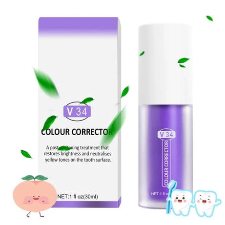 30ml V34 Purple Whitening Toothpaste Remove Stains Reduce Yellowing Care For Teeth Gums Fresh Breath Brightening Teeth - Oshi.pk - Buy & Sell Online