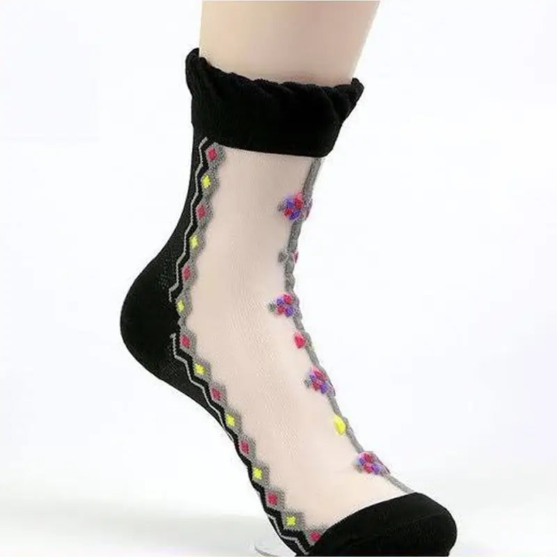 New Flower Design Ultra Thin Breathable Socks (4 Pack) - Oshi.pk - Buy & Sell Online
