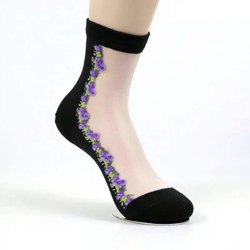 New Flower Design Ultra Thin Breathable Socks (4 Pack) - Oshi.pk - Buy & Sell Online