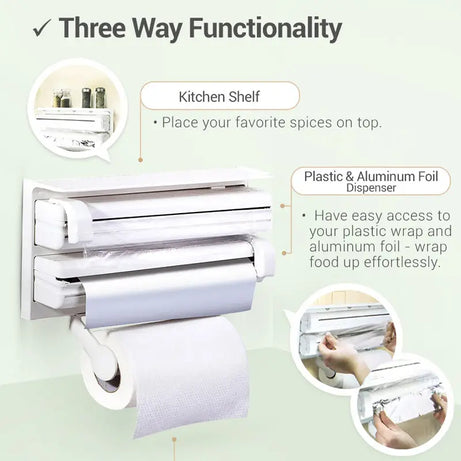 Triple Paper Dispenser - Plastic Wrap Frame - Oshi.pk - Buy & Sell Online