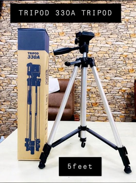 330 Big Tripod 5 Feet Mobile Stand For Mobile and DSLR Camera Video Capturing, Tripod Stand - Oshi.pk - Buy & Sell Online