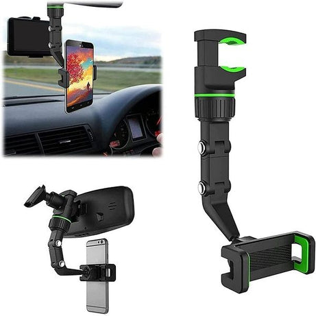 360 Degrees Rearview Mirror Phone Rotating GPS Holder