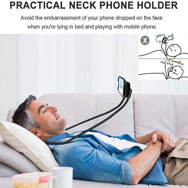 360 Lazy Neck Phone Holder Hanging Phone Stand Flexible Rotating - Oshi.pk - Buy & Sell Online