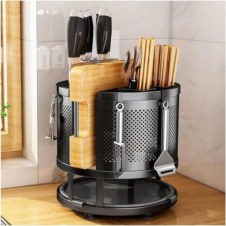 360° Rotating Storage Rack Kitchen Cutlery Organizer - Oshi.pk - Buy & Sell Online