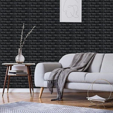 3D Black Brick Foam Sheet Wall Stickers Self Adhesive - Oshi.pk - Buy & Sell Online