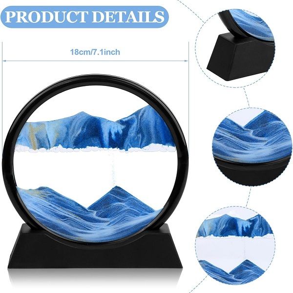 3D Flowing Sand Painting Natural Landscape Dynamic Art Round Glass - Oshi.pk - Buy & Sell Online