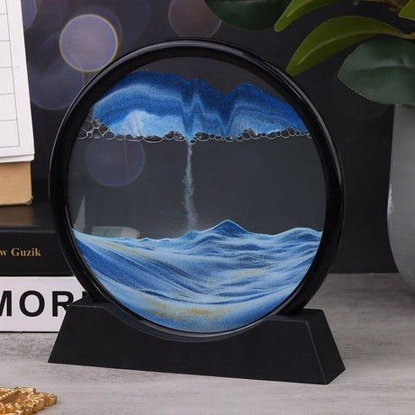 3D Flowing Sand Painting Natural Landscape Dynamic Art Round Glass - Oshi.pk - Buy & Sell Online