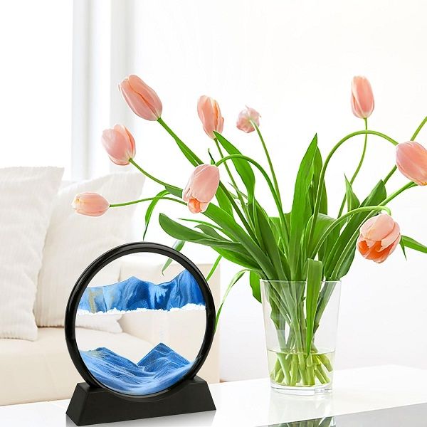 3D Flowing Sand Painting Natural Landscape Dynamic Art Round Glass - Oshi.pk - Buy & Sell Online