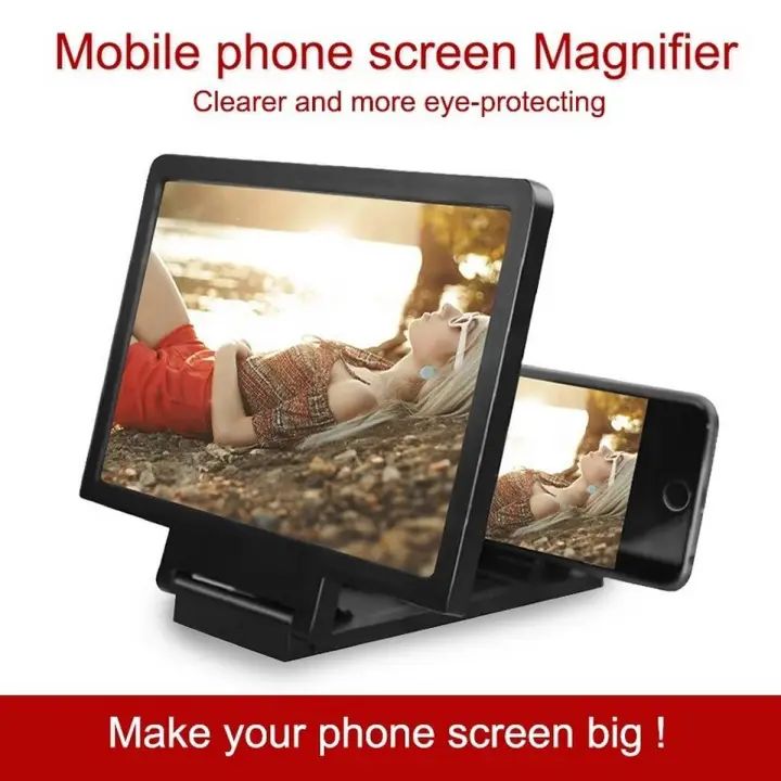 3D Screen Amplifier Mobile Phone Screen Video Magnifier For Cell Phone Smartphone Enlarged Screen Phone Stand Bracket (Color Random) - Oshi.pk - Buy & Sell Online