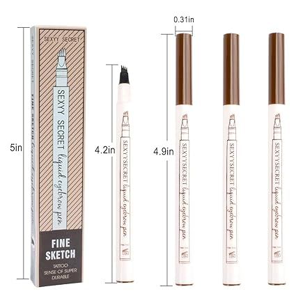 3D Waterproof Microblading Eyebrow Pen 4 Fork Tip Tattoo Pencil (Pack of 3) - Oshi.pk - Buy & Sell Online