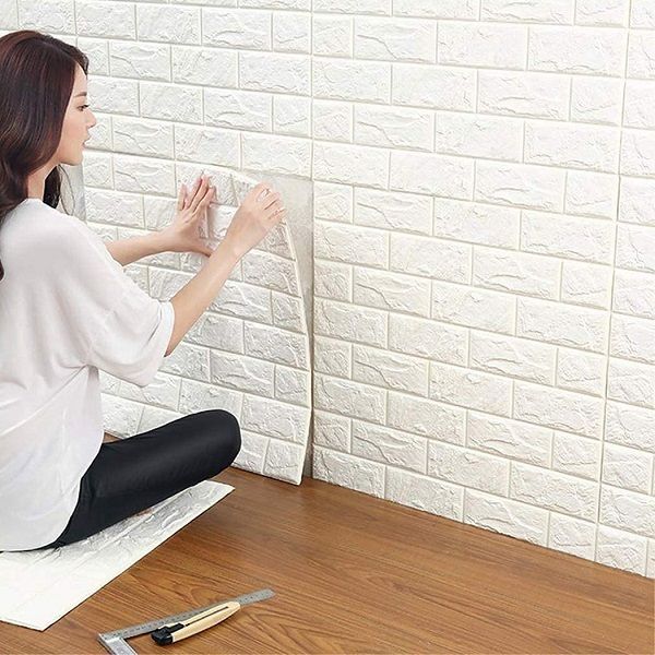 3D White Brick Wallpaper Foam Stickers Self Adhesive - Oshi.pk - Buy & Sell Online