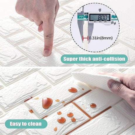 3D White Brick Wallpaper Foam Stickers Self Adhesive - Oshi.pk - Buy & Sell Online