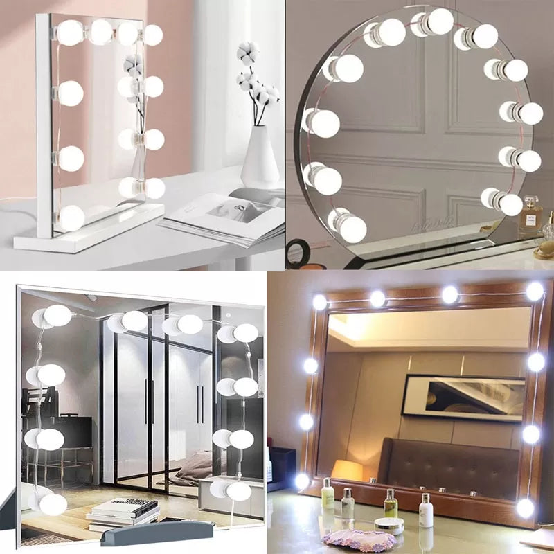 3m Vanity Lights for Mirror(Not Include), 3 Colors Hollywood Style LED Makeup Mirror Lights with 10 Dimmable Bulbs - Oshi.pk - Buy & Sell Online