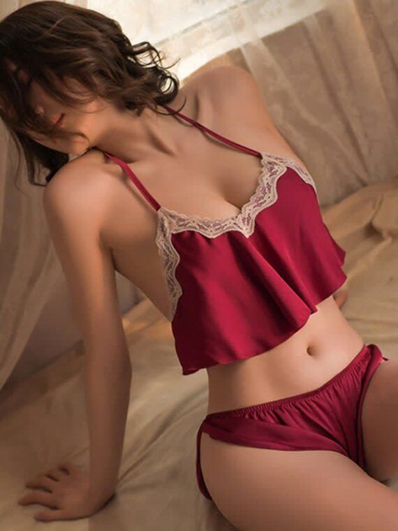 Lace Up V-Neck Sexy Lingerie Set - Oshi.pk - Buy & Sell Online