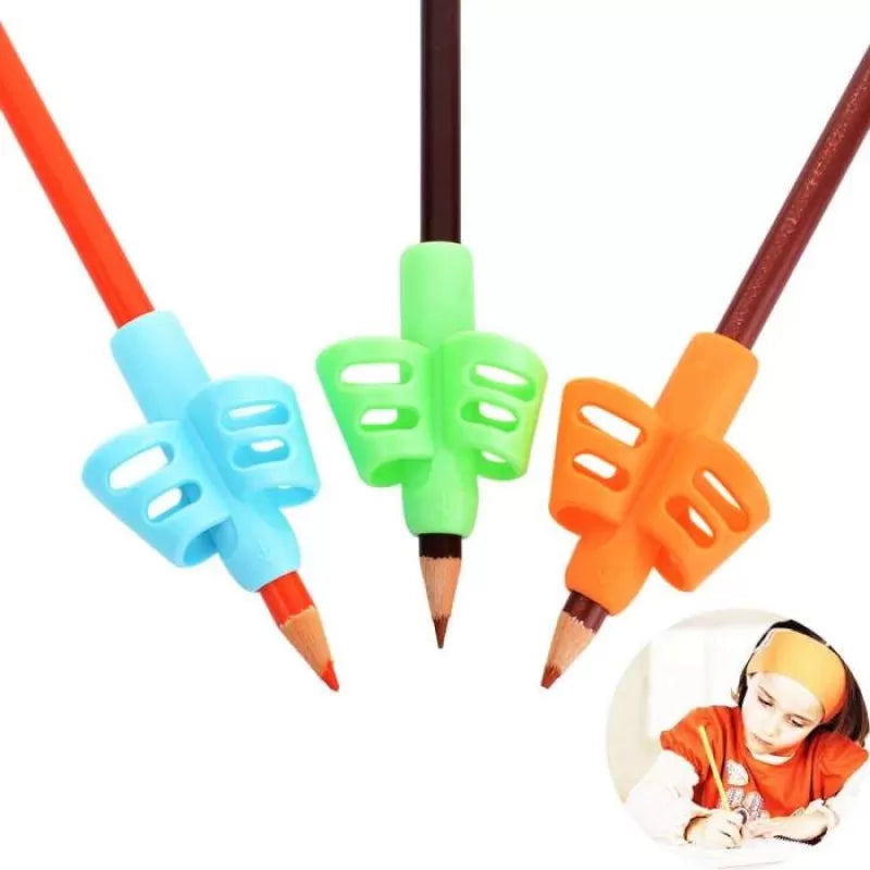 3Pcs / Set Children Pencil Holder Tools Silicone Two Finger Ergonomic Posture Correction Tools Pencil Grip Writing Aid Grip Correction School Supplies - Oshi.pk - Buy & Sell Online