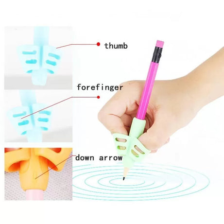 3Pcs / Set Children Pencil Holder Tools Silicone Two Finger Ergonomic Posture Correction Tools Pencil Grip Writing Aid Grip Correction School Supplies - Oshi.pk - Buy & Sell Online