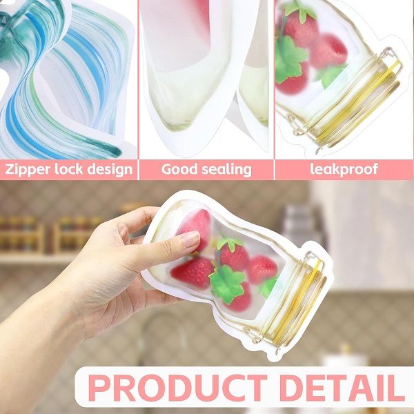 3pcs Clear Plastic Waterproof Double Bag Reusable Mason Jar Bottle Bag - Oshi.pk - Buy & Sell Online